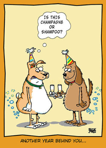 Dogs with bubbles coming from their butts | Funny Birthday Card