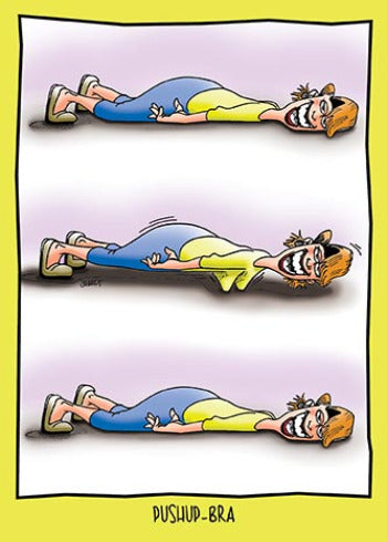 Woman Doing Pushups With Her Bra | Funny Birthday Card