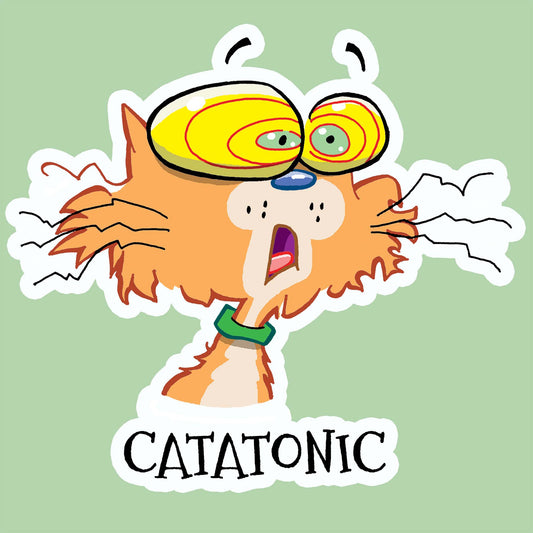 Catatonic Cat Sticker | 4 Pack