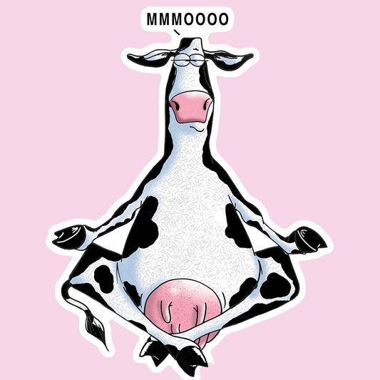 Meditating Cow Sticker | 4 Pack