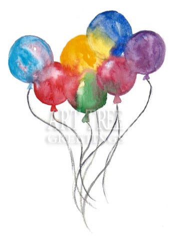 Watercolor Balloons | All Occasion Greeting Card