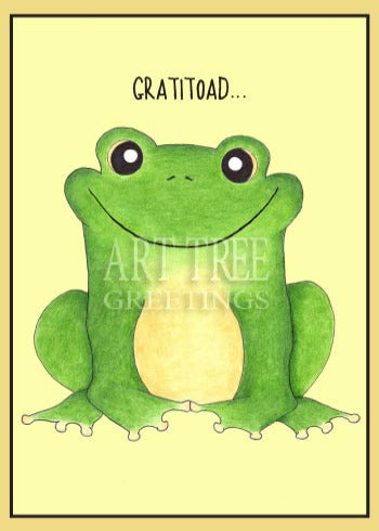 Grateful Toad: Whimsical Paper Thank You Card