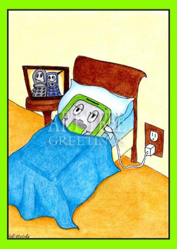 Charging Cell Phone: Cute Paper Get Well Card