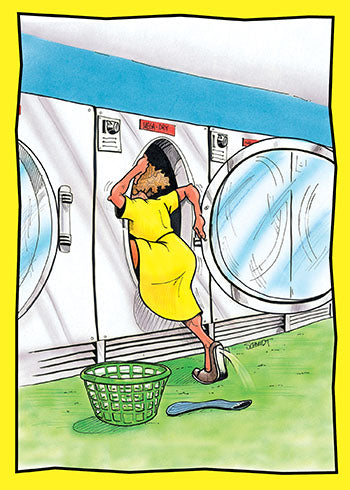 Woman Crawling into a Dryer | Funny Birthday Card
