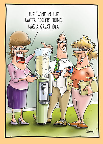 Wine in Water Cooler | Funny Work Related Birthday Card
