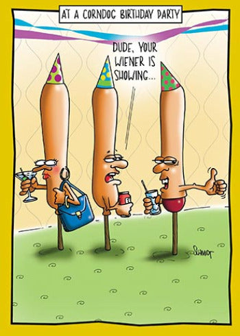 Funny Corn Dog Birthday Card