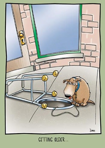 Dog Looking into a Manhole | Funny Birthday Card