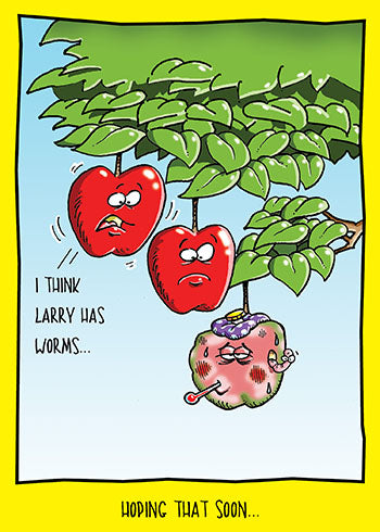 Apple with Worms | Hilarious Get Well Card