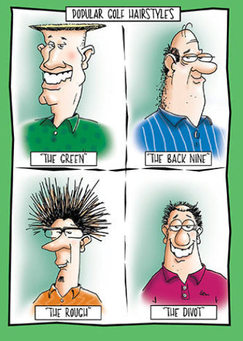 Golf Hairstyles | Funny Birthday Card