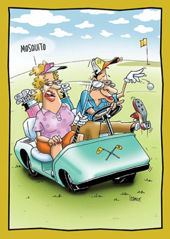 Woman Hits Man with Golf Club | Anniversary Card 