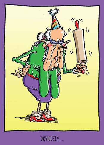 Old Woman Impacted by Gravity | Hilarious Paper Birthday Cards