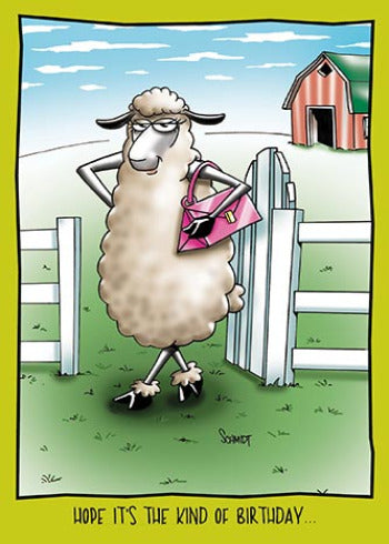 Sheep has Sheared Her Legs | Funny Birthday Card