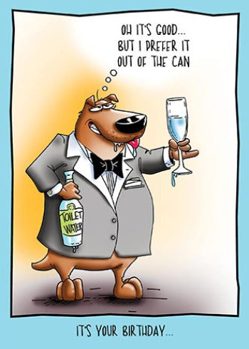 Dog Drinking Toilet Water | Humorous Birthday Card