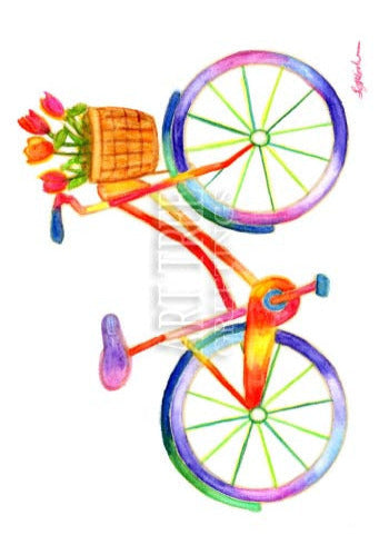Watercolor Bicycle | Whimsical Birthday Card