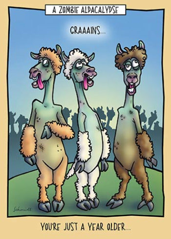 Zombie Alpacalypse | Hilarious Birthday Card